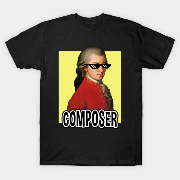 Mozart Composer T-Shirt by TeezRock